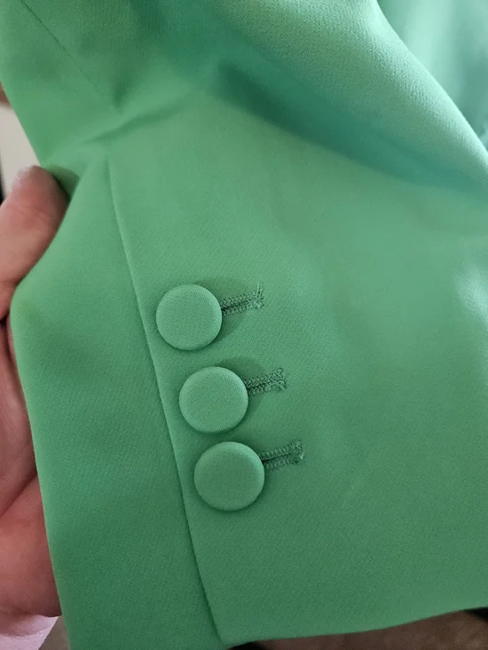 VilaGallo Green Womens Single-Button Blazer - Picture 11 of 12